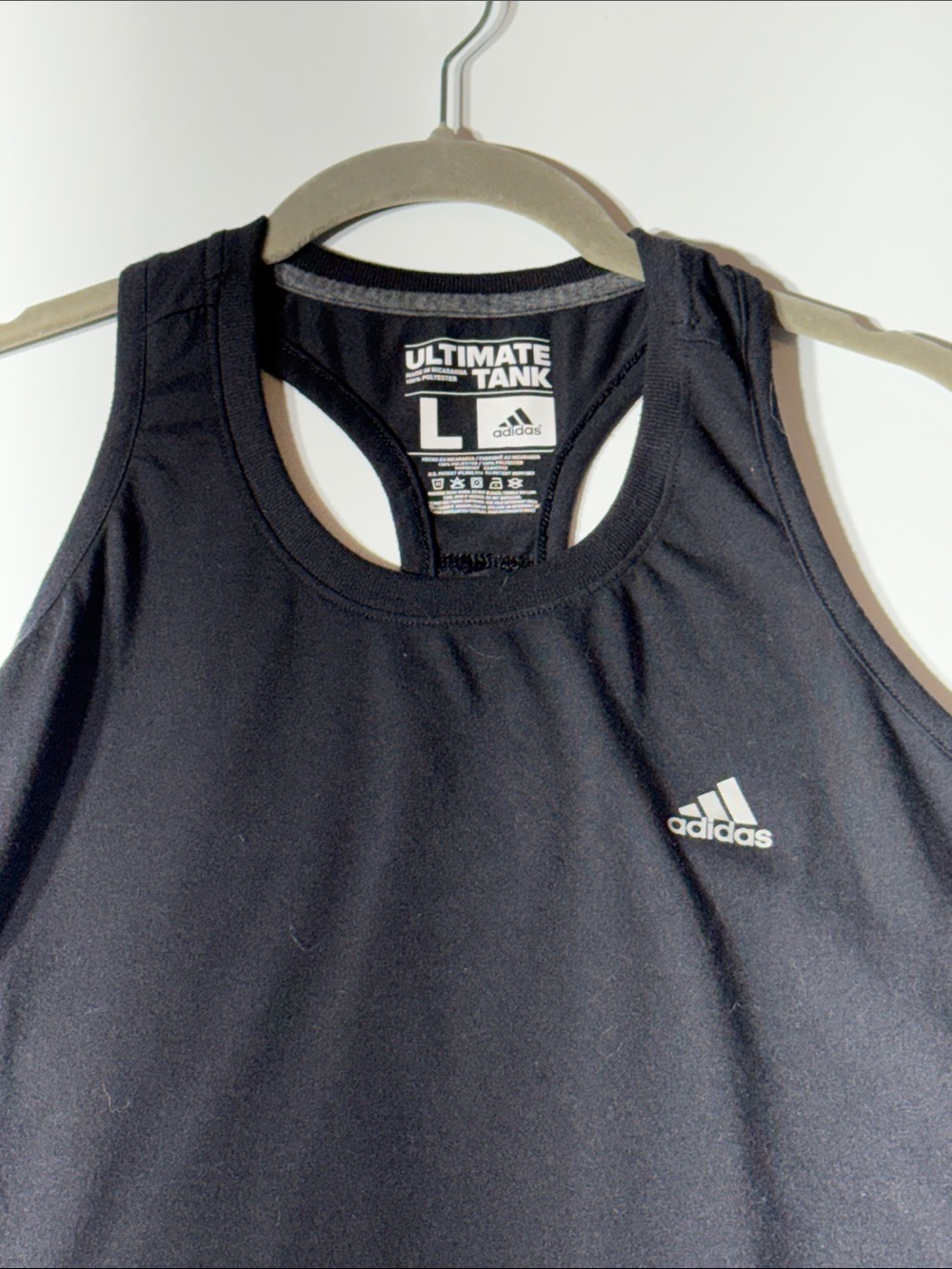 adidas Black Racerback Performance Tank Top - Picture 2 of 3